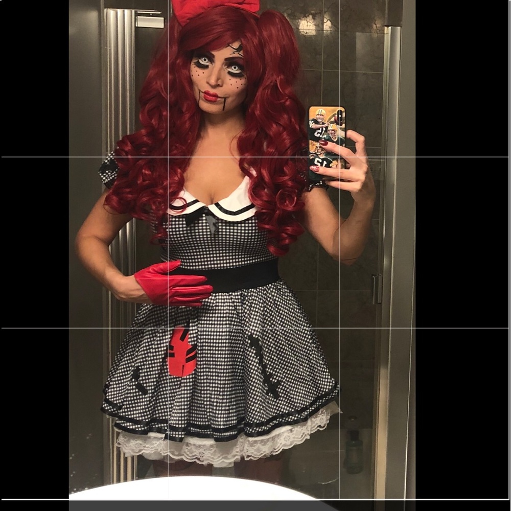 Leg Avenue Wind Me Up Dolly Halloween Costume XS W/WIG